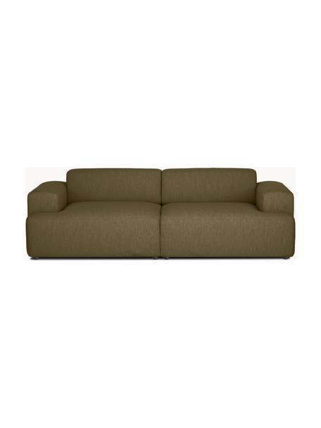 Sofa Melva (3-Sitzer), Bezug: 100% Polyester Der hochwe, Gestell: Massives Kiefernholz, FSC, Füße: Kunststoff, Webstoff Olivgrün, B 238 x T 101 cm