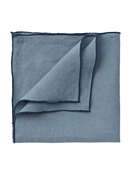 Serwetka z lnu Kennedy, 4 szt., 100% len prany z certyfikatem European Flax, Niebieski, granatowy, S 45 x D 45 cm