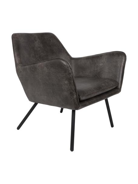 Křeslo z imitace kůže Bon, Tmavě šedá, Š 80 cm, H 76 cm