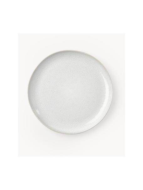 Frühstücksteller Gemma mit reaktiver Glasur, 2 Stück, Steingut, Weiß, Ø 23 x H 3 cm