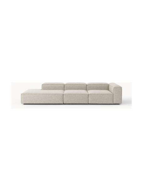 Modulaire XL chaise longue Lennon met linnenlook, Bekleding: 50% viscose, 25% linnen, , Frame: sparrenhout, multiplex, v, Poten: kunststof Dit product is , Linnenlook grijs, B 357 x D 119 cm, armleuning rechts