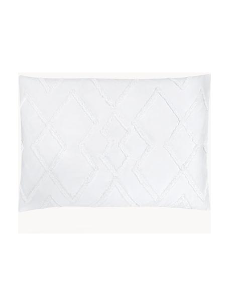 Taie d'oreiller rectangulaire en percale de coton Faith, Blanc, larg. 50 x long. 70 cm