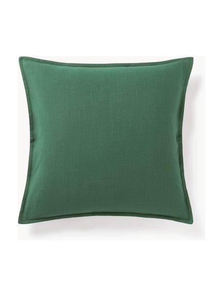 Housse de coussin 50s50 en coton Vicky, 100 % coton bio, Vert foncé, larg. 50 x long. 50 cm