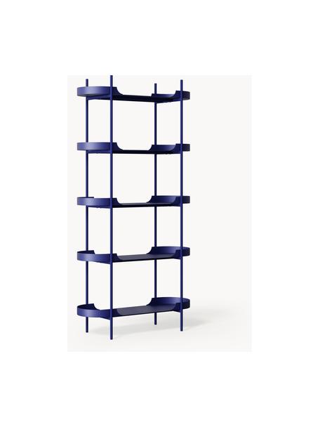 Scaffale alto in metallo Taru, Metallo verniciato a polvere, Blu elettrico opaco, Larg. 90 x Alt. 180 cm