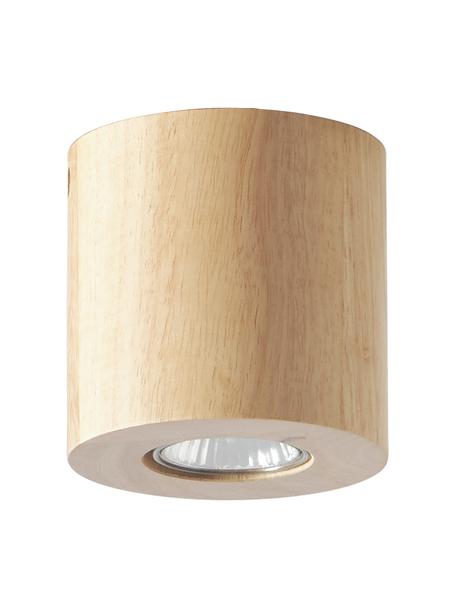 Faretto da soffitto in legno Adana, Paralume: legno di caucciù, Legno di caucciù, Ø 10 x Alt. 12 cm