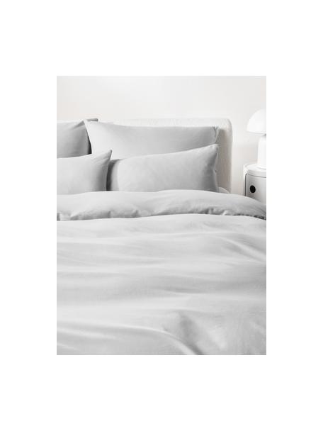 Flanell-Bettdeckenbezug Biba aus Baumwolle in Hellgrau, Webart: Flanell Flanell ist ein k, Hellgrau, B 135 x L 200 cm