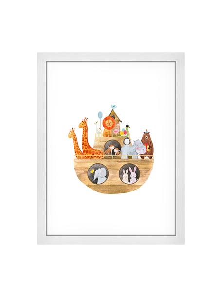 Ingelijste digitale print Arche Noah, Lijst: gelakt hout, Wit, meerkleurig, B 33 x H 43 cm