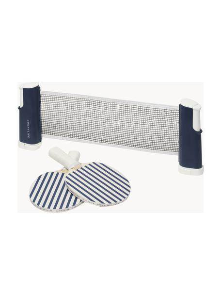 Set ping pong The Resort 5 pz, Plastica, legno, Bianco, blu scuro, Larg. 19 x Alt. 16 cm