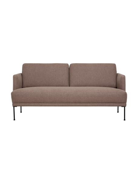Sofa Fluente (2-Sitzer) in Braun mit Metall-Füßen, Bezug: 100% Polyester 115.000 Sc, Gestell: Massives Kiefernholz, FSC, Füße: Metall, pulverbeschichtet, Webstoff Braun, B 166 x T 85 cm