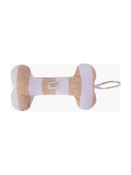 Giocattolo per cani a forma di osso Ashi, larg. 28 cm, 100% poliestere, Lavanda, beige, Larg. 28 x Alt. 16 cm