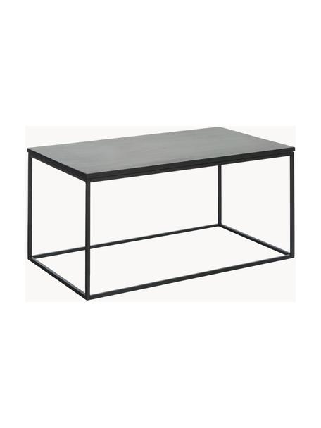 Stolik kawowy z marmuru Alys, Blat: marmur, Stelaż: metal malowany proszkowo, Czarny, marmurowy, S 80 x G 45 cm