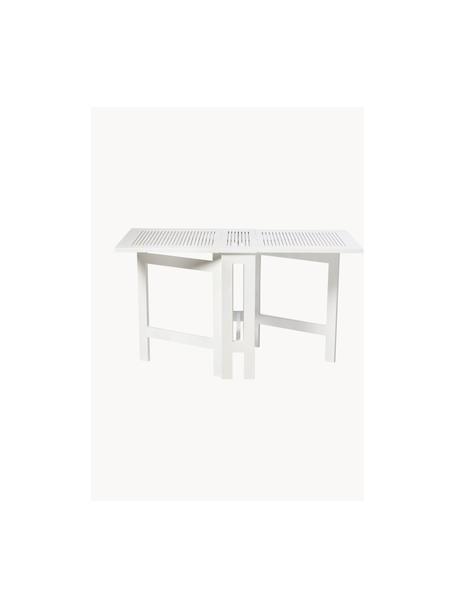 Tavolo pieghevole da giardino in legno Butterfly, Legno di mogano laccato, Bianco, Larg. 130 x Prof. 65 cm