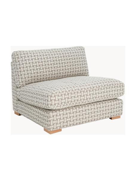 Bouclé loungefauteuil Stories, Bekleding: 50% polyester, 50% katoen, Frame: dennenhout, multiplex, Geweven stof beige, wit, B 93 x D 91 cm