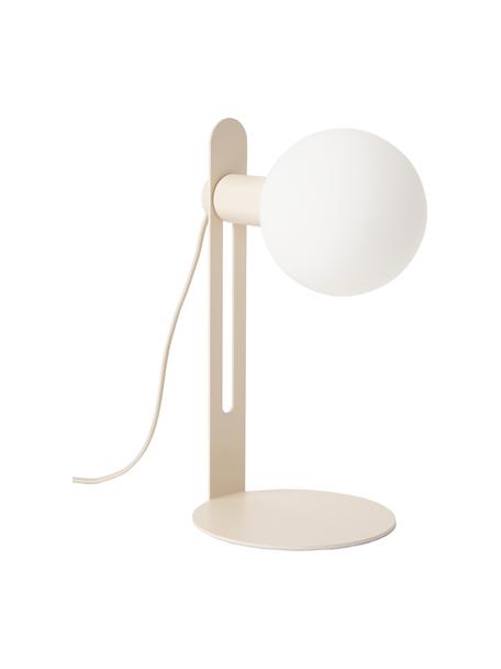 Lámpara de mesa pequeña Fely, Pantalla: vidrio, Estructura: metal recubierto, Cable: plástico, Beige, Ø 14 x Al 35 cm