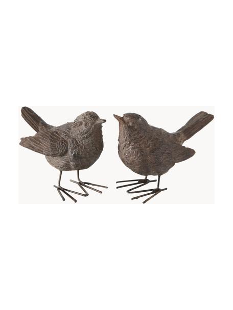 Decoratieve objecten Spatz, 2-delig, Kunststof, Nougat, B 10 cm x H 6 cm