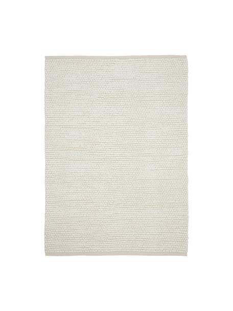Alfombra de lana Pebble, 80% lana de Nueva Zelanda, 20% nylon
Las alfombras de lana se pueden aflojar durante las primeras semanas de uso, la pelusa se reduce con el uso diario, Blanco crema, An 80 x L 150 cm (Tamaño XS)