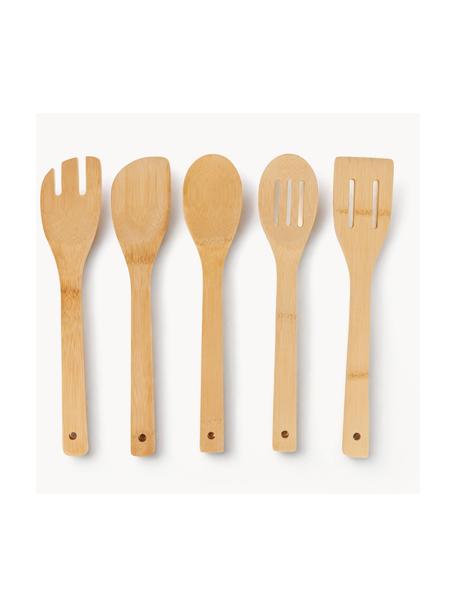 Ustensiles de cuisine en bambou Grodi, lot de 5, Bambou, Beige, long. 30 cm