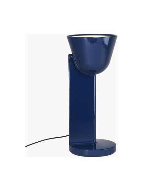 Lámpara de mesa grande artesanal Ceramique Up, Cerámica, Azul oscuro, Ø 22 x Al 50 cm