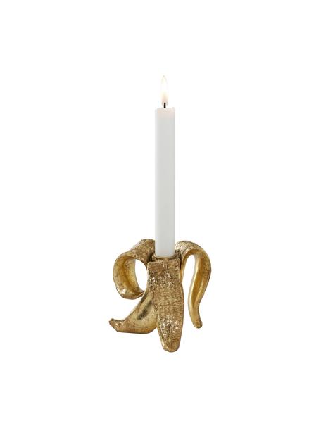 Kerzenhalter Banaan in Gold, Kunststoff, Messingfarben, 12 x 11 cm