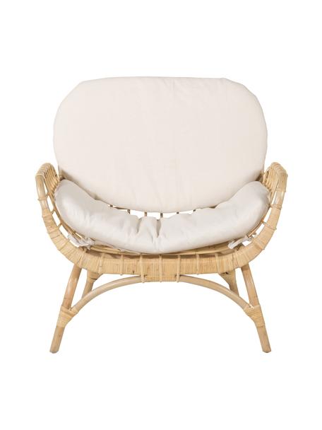 Sofa ogrodowa z rattanu Moana (2-osobowa), Tapicerka: 100% poliester, Nogi: rattan, Beżowa tkanina, rattan, S 75 x W 76 cm
