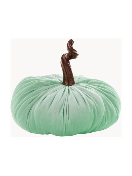 Deko-Kürbis Pumpis mit Samt-Haptik, 15% Polyresin, 35% Acryl, 25% Polyester, 25% Quartzsandfüllung, Hellgrün, Ø 22 x H 21 cm