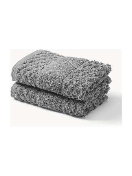Asciugamano Katharina, varie misure, Grigio scuro, Asciugamano per ospiti, Larg. 30 x Lung. 50 cm, 2 pz