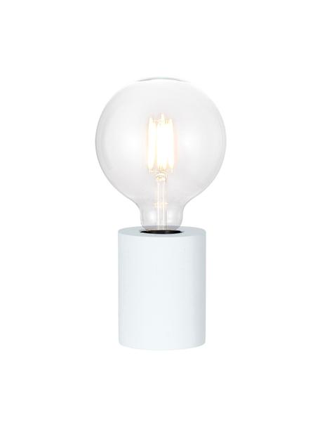 Lampada da tavolo in legno Tub, Lampada: legno rivestito, Bianco, Ø 8 x Alt. 10 cm