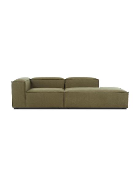Méridienne modulable Lennon, Tissu vert, larg. 269 x prof. 119 cm, dossier à droite