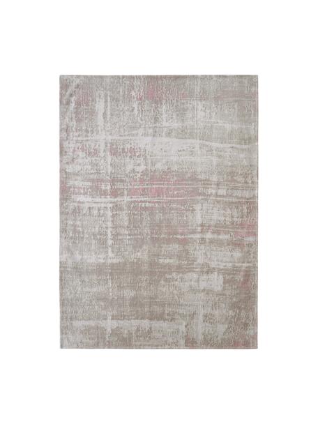 Flachgewebter Baumwollteppich Louisa in Beige/Rosa, 85 % Baumwolle, 15 % Polyester, Grau- und Beigetöne, B 80 x L 150 cm (Größe XS)
