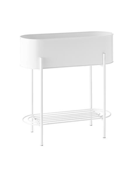 Macetero grande con estante Azalea, Metal recubierto, Blanco, An 60 x Al 68 cm