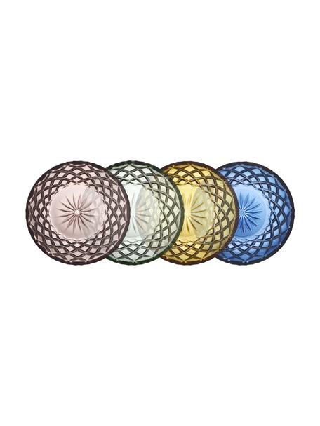 Set de platos postre pequeños Sorrento, 4 uds., Vidrio, Multicolor, Ø 16 x Al 3 cm