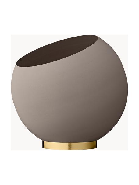 Macetero de metal Globe, Metal recubierto, Greige, Ø 37 x Al 32 cm