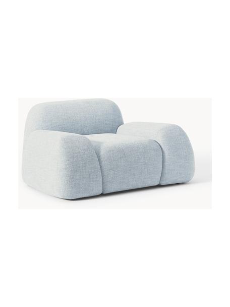 Fauteuil lounge en bouclé Wolke, Bouclé bleu ciel, larg. 138 x prof. 105 cm