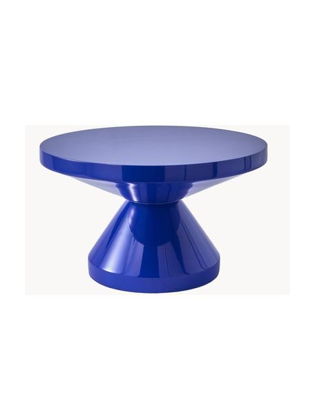 Table basse ronde Zig Zag, Plastique, laqué, Bleu roi, Ø 60 cm