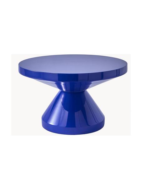 Stolik kawowy Zig Zag, Tworzywo sztuczne lakierowane, Niebieski, Ø 60 cm