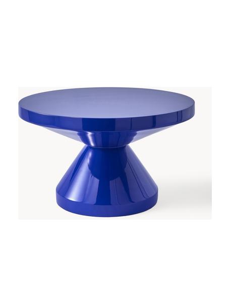 Mesa de centro redonda Zig Zag, Plástico pintado, Azul real, Ø 60 cm