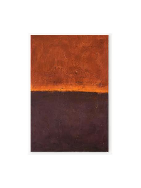 Handgemaltes Leinwandbild Edge Red, Aubergine, Orange, B 98 x H 148 cm