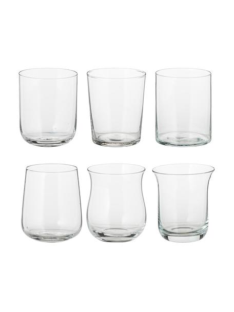 Set 6 bicchieri acqua in vetro soffiato in diverse forme e colori Desigual, Vetro soffiato, Trasparente, Ø 8 x Alt. 10 cm, 200 ml