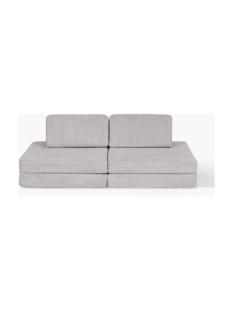 Modulares Kinder-Spielsofa Mila aus Cord, handgefertigt, Bezug: Cord (100 % Polyester) De, Cord Hellgrau, B 130 x T 65 cm