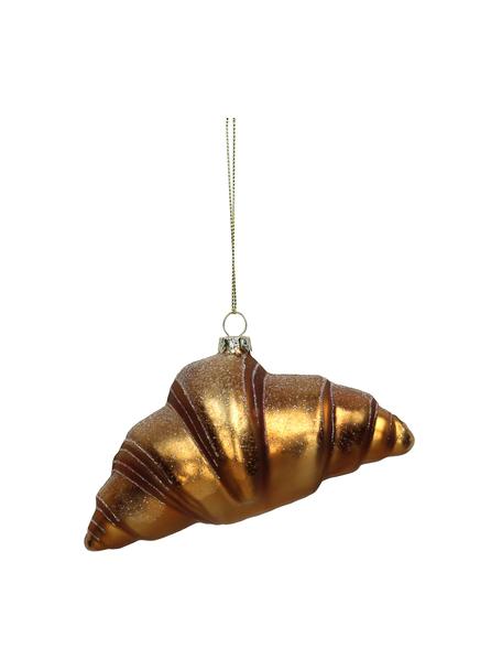 Adorno navideño Croissant, Vidrio, Marrón, dorado, An 15 x Al 8 cm