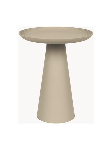 Tavolino XS in metallo Ringar, Alluminio verniciato a polvere, Beige, Ø 35 x Alt. 42 cm