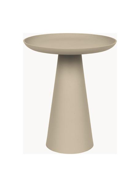 Tavolino rotondo in metallo Ringar, Alluminio verniciato a polvere, Beige chiaro, Ø 35 x Alt. 42 cm