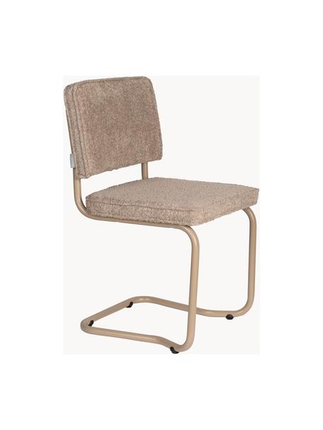 Teddy chaise cantilever Kink, 2 pièces, Peluche nougat, beige, larg. 48 x prof. 48 cm