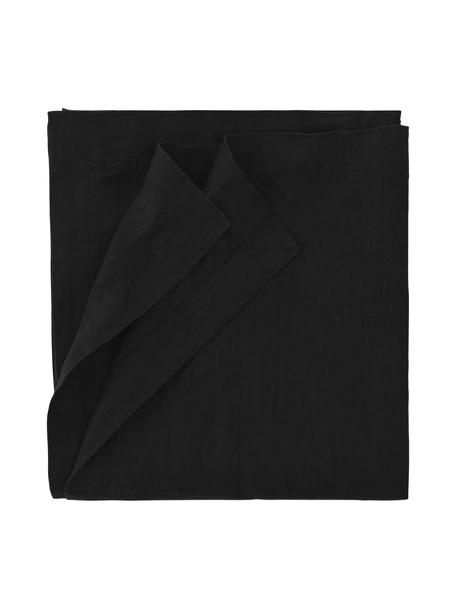 Linnen tafelkleed Duk in zwart, 100% linnen, Zwart, Voor 6 - 10 personen (B 135 x L 250 cm)