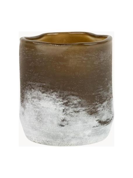 Świecznik na tealighty Halde, Szkło, Brązowy, biały, Ø 11 x W 12 cm