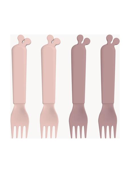 Fourchettes pour enfant Kiddish, 4 élém., Plastique, Rose pâle, mauve, long. 13 cm