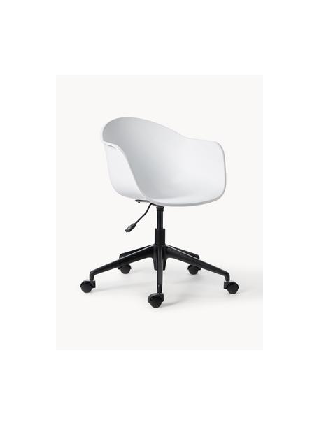 Schreibtischstuhl Claire, Sitzfläche: 65 % Polypropylen, 35 % G, Beine: Metall, pulverbeschichtet, Rollen: Kunststoff, Weiss, B 66 x T 60 cm