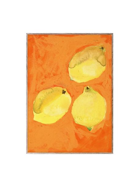 Plakát s rámem Lemons, 210g matný papír Hahnemühle, digitální tisk s 10 barvami odolnými vůči UV záření, Citronově žlutá, oranžová, Š 30 cm, V 40 cm