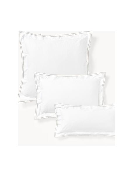 Funda de almohada de satén Carlotta, Blanco, beige claro, An 50 x L 70 cm