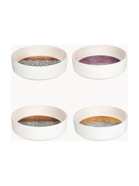 Súprava hlbokých tanierov s farebným dizajnom Design, 4 diely, Keramika, Svetlosivá, čierna, viac farieb, Ø 21 cm